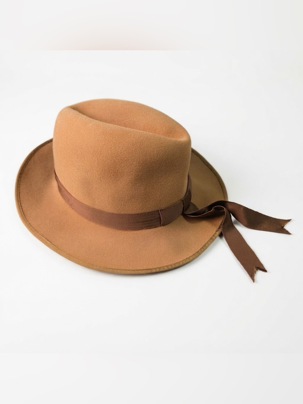 Hutkönig Regensburg Vintage Wool Felt Fedora Hat Brown Size 3 Handarbeit